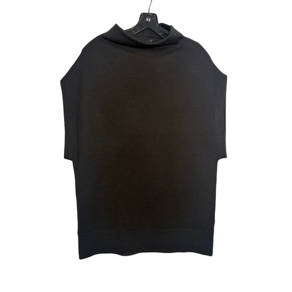 Club Monaco Sweater Womens M Black Wool Funnel Neck Pullover SS Workwear Winter - Picture 1 of 5